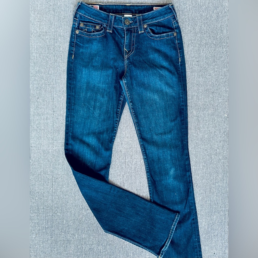 True Religion Wmn’s sz 27 Blue Straight Leg Jeans